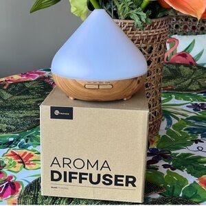 Brand New Aromatherapy Diffuser 7-Color LED Light Wood Grain Cool Mist Timer